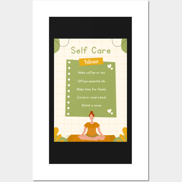 Cream Cute Aesthetic Self Care Poster Wall Art by modrenmode